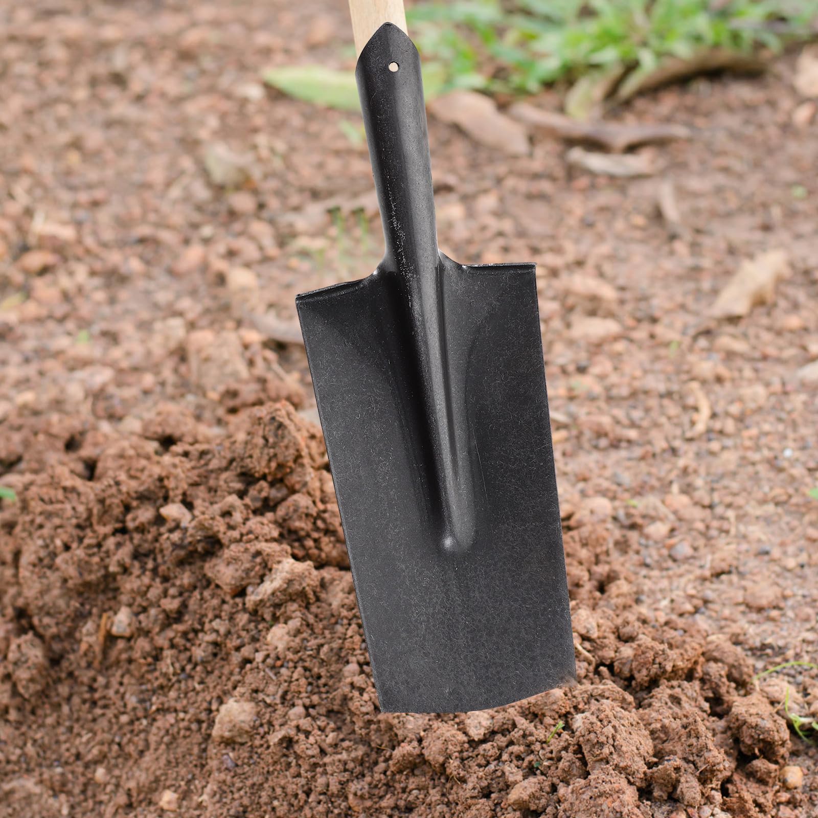 Mikikit Gartenschaufel aus Manganstahl mit Schmaler Spitze und Stiel Multifunktionales Gartenwerkzeug zum Pflanzen und Umpflanzen im Außenbereich