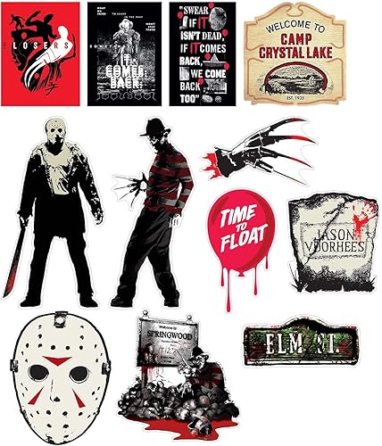 Amscan WB - Recortes mixtos de terror  12 piezas  Suministros de fiesta de Halloween decoración de casa de terror  Licencia oficial de Amscan