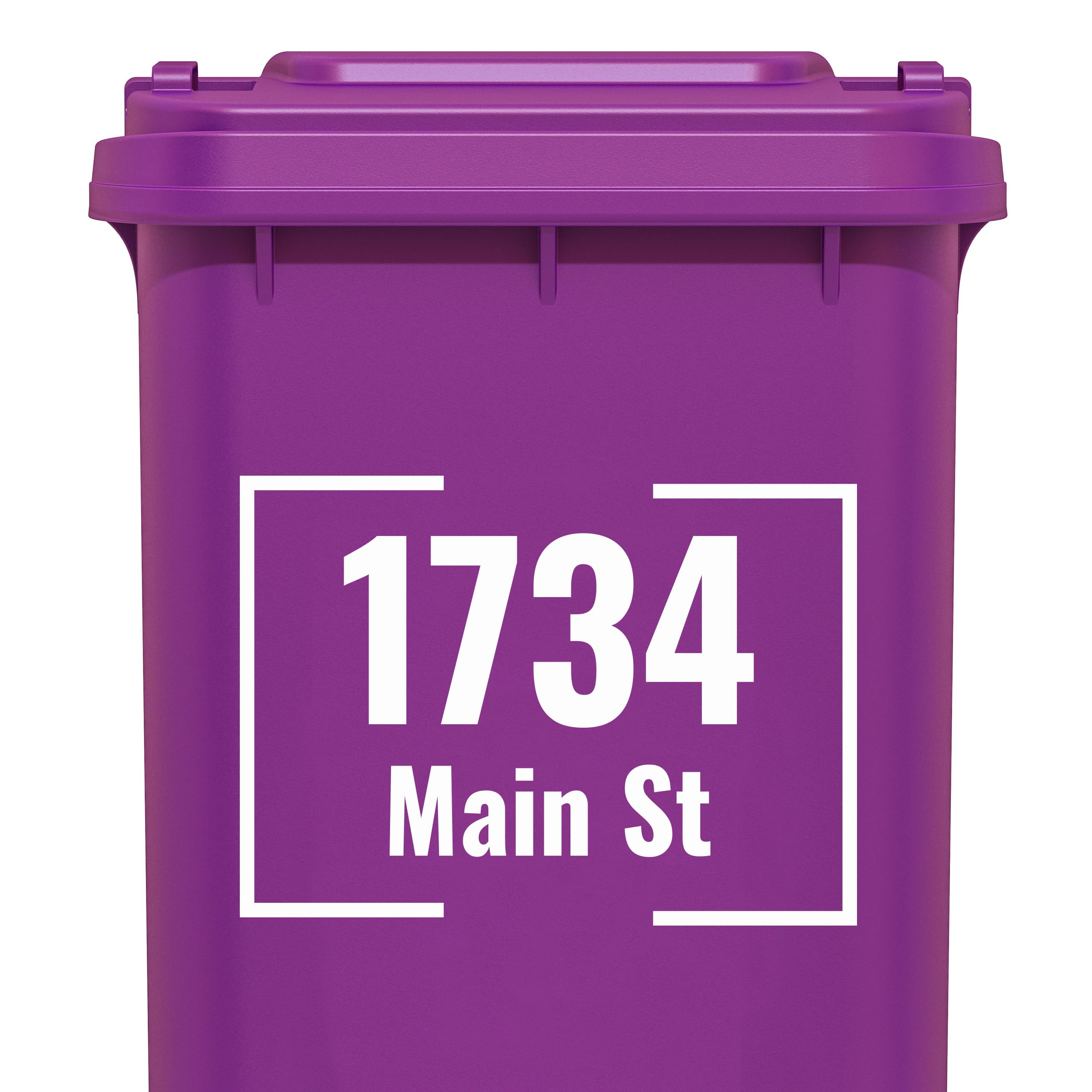 Custom Trash Can Stickers - Personalized Garbage Can Marker with House Number - Waterproof Outdoor Vinyl Trash Sticker for Visibility - UV Resistant Garbage Bin Decal