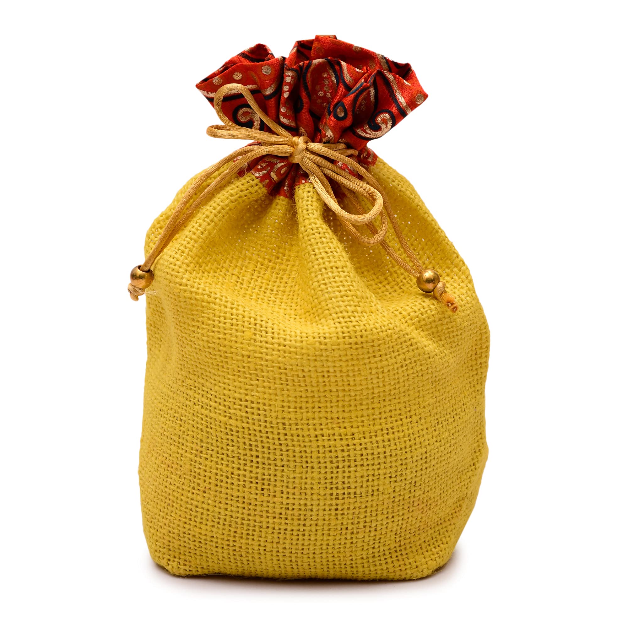 minimal affairs Pop Yellow Natural Jute Potli Bag for Gifting in Wedding, Diwali, Return Gifts, Jute Linen Designer Classic (Yellow, Pack of 5) (B09DKRZ91V) Amazon Price History, Amazon Price Tracker