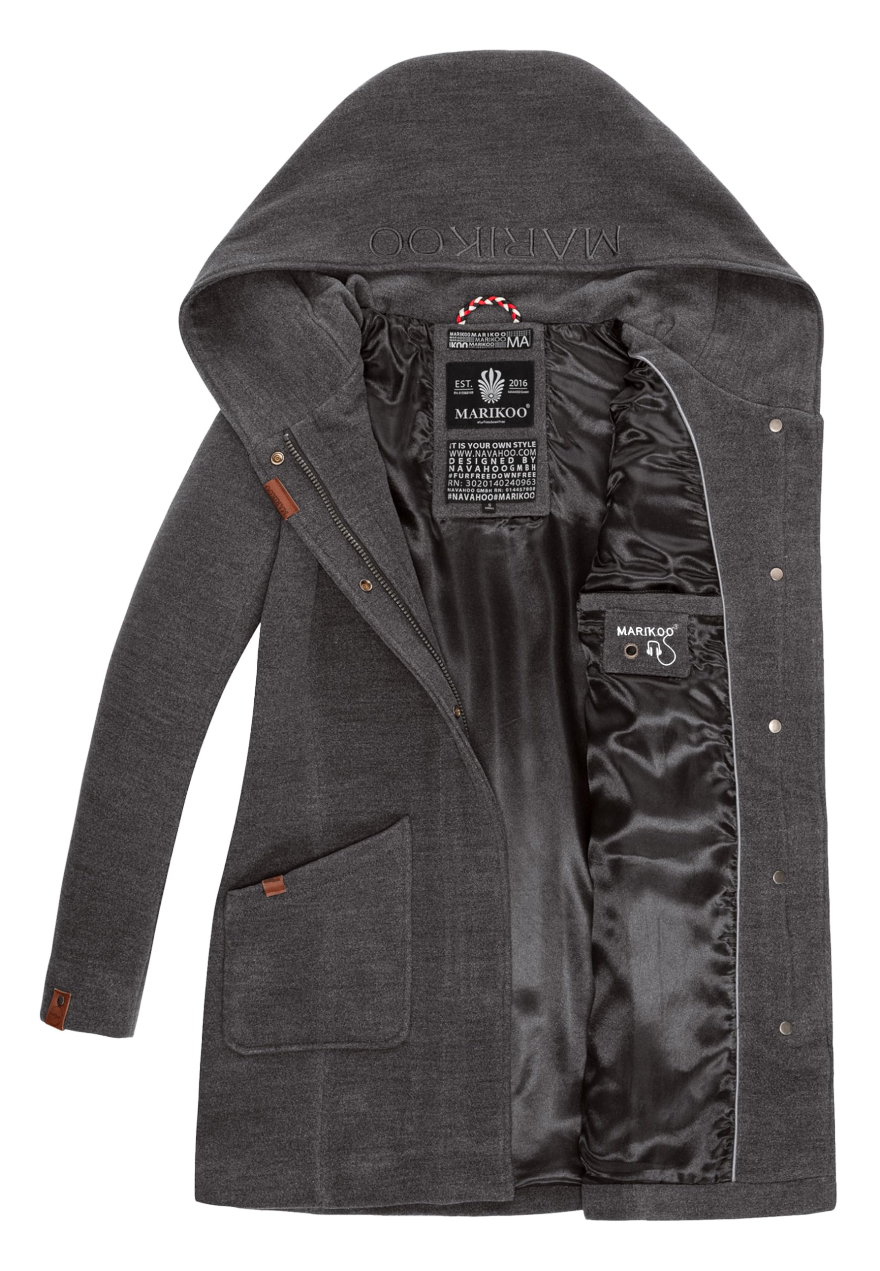 MARIKOO damski płaszcz zimowy długa parka B819