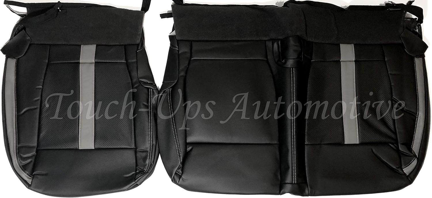 Katzkin Leather Seat Covers Compatible with 2019-2020 Ford F-150 SuperCrew XLT Black Gray