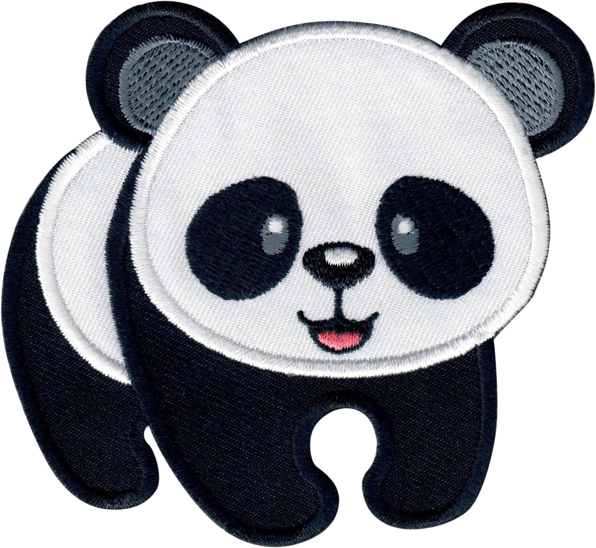PatchMommy Panda Bear Patch, Iron On/Sew On - Embroidered Applique Motif for Children Kids Baby