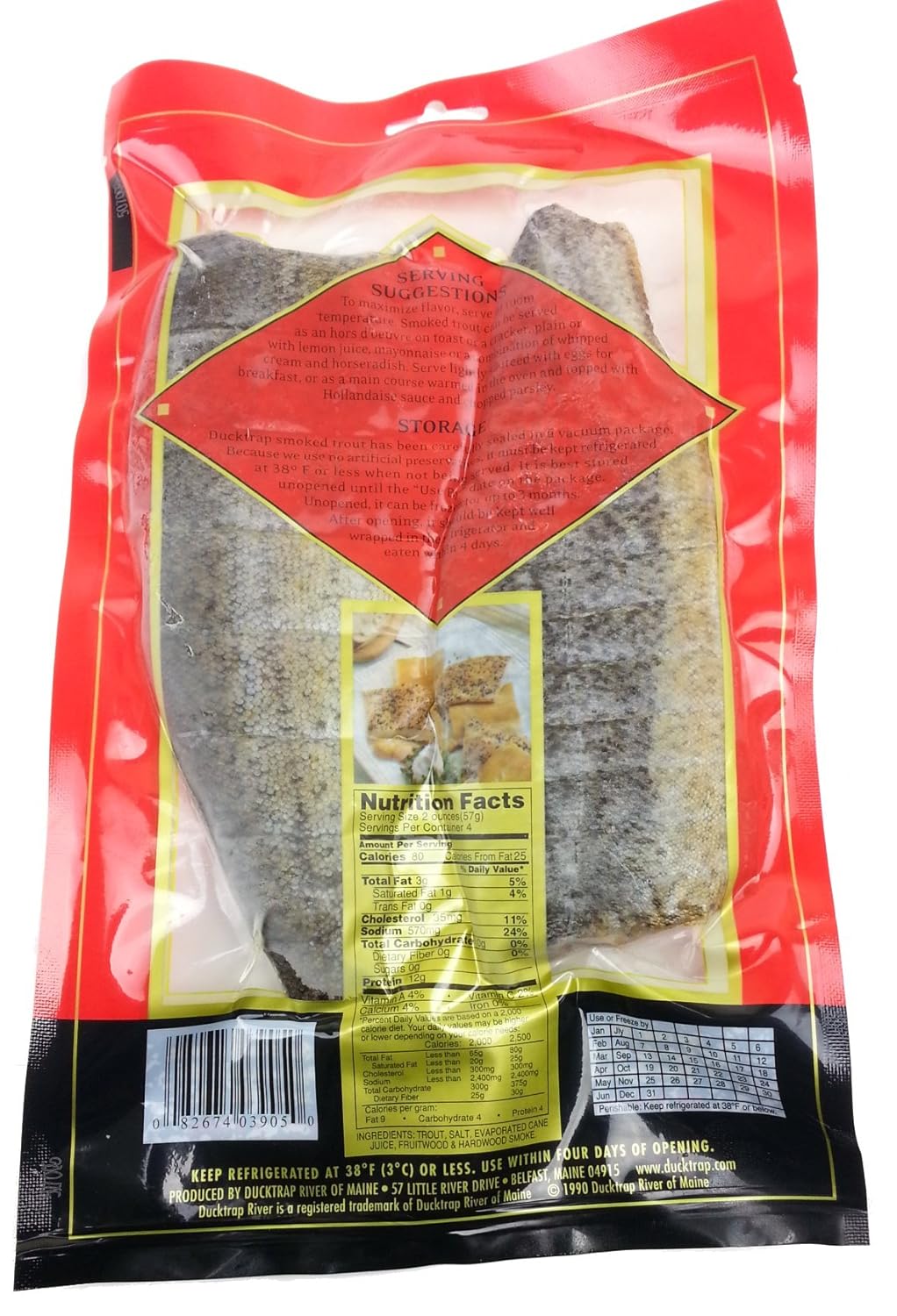 Ducktrap River Smoked Rainbow Trout Fillets, 8oz Pack of 2 - Premium Gourmet Smoked Fish