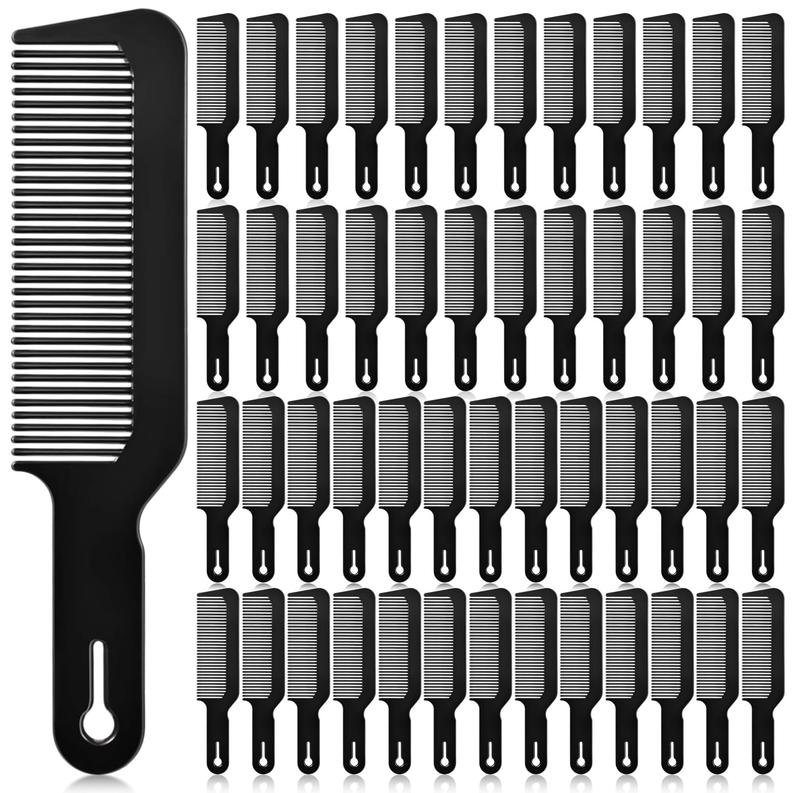 6 Pack Heat Resistant Hair Cutting Combs, 9 Inch Flat Top Combs for Clipper Cuts and Flattops (Black)