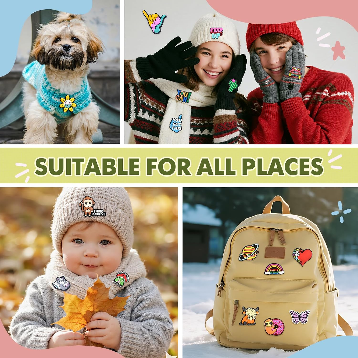 Cute Pins Bulk,Funny Backpack Pin Lapel Badge Pins Set for Jackets,Hats
