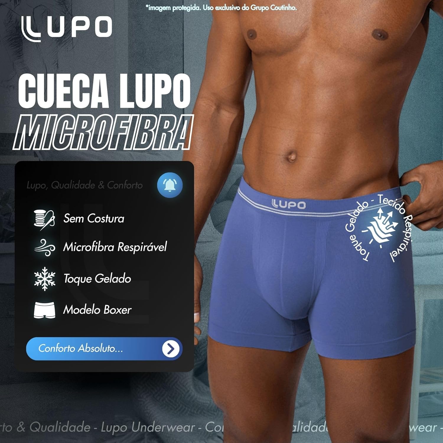 Cueca Boxer Lupo Sem Costura Microfibra Poliamida Masculina Original em promoção! Veja a oferta e mais achadinhos de Moda íntima 2 Hoje é o melhor dia para comprar Cueca Boxer Lupo Sem Costura Microfibra Poliamida Masculina Original com aquele preço maroto! Promoção! Aproveite a oferta! 2
