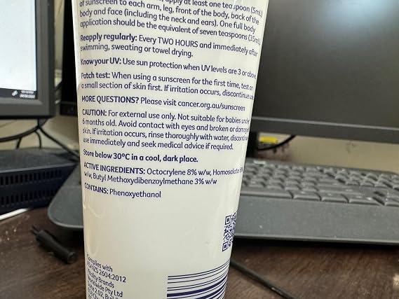Cancer Council Everyday sunscreen SPF 30+ Everyday 110ml Tube imported from Australia