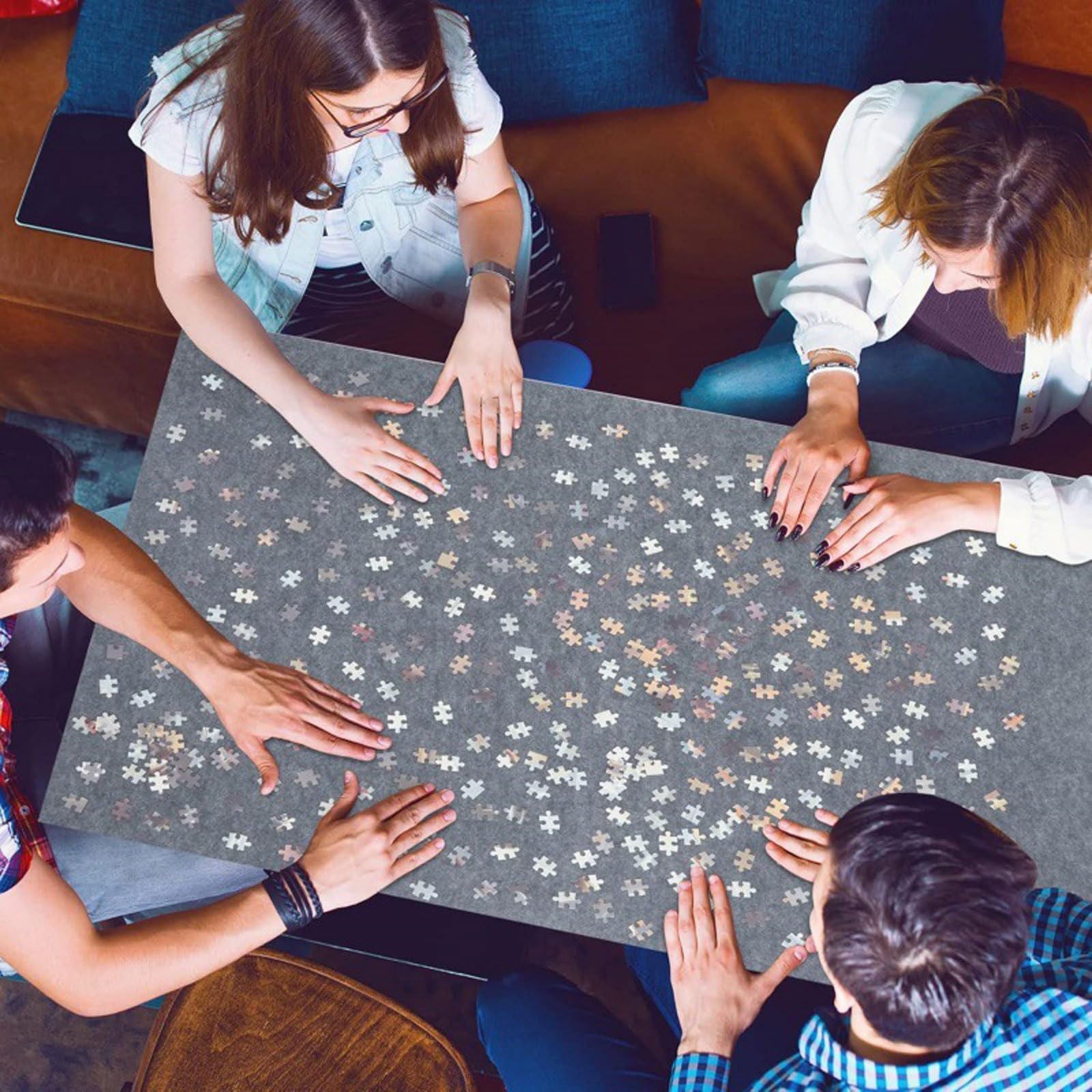 Tavolo Puzzle Pieghevole in Feltro,Tavolo Puzzle Portatile,Leggero Piano di Puzzles in Feltro,Salvaspazio,Antiscivolo,per Regali di Gioco Adatti ad Adulti e Bambino