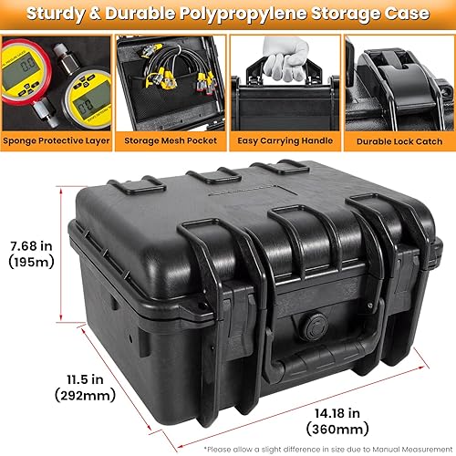 Miniatura 16 de Kit de prueba de presión hidráulica 60P con 5 calibradores, 24 acoplamientos, 3 mangueras de prueba para maquinaria de construcción de excavadoras