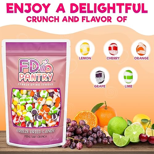 Vista 82 de Fruit Crunch - Caramelos liofilizados originales de 1 libra, surtido de sabores liofilizados de caramelo de fresa, naranja, limón, uva y lima