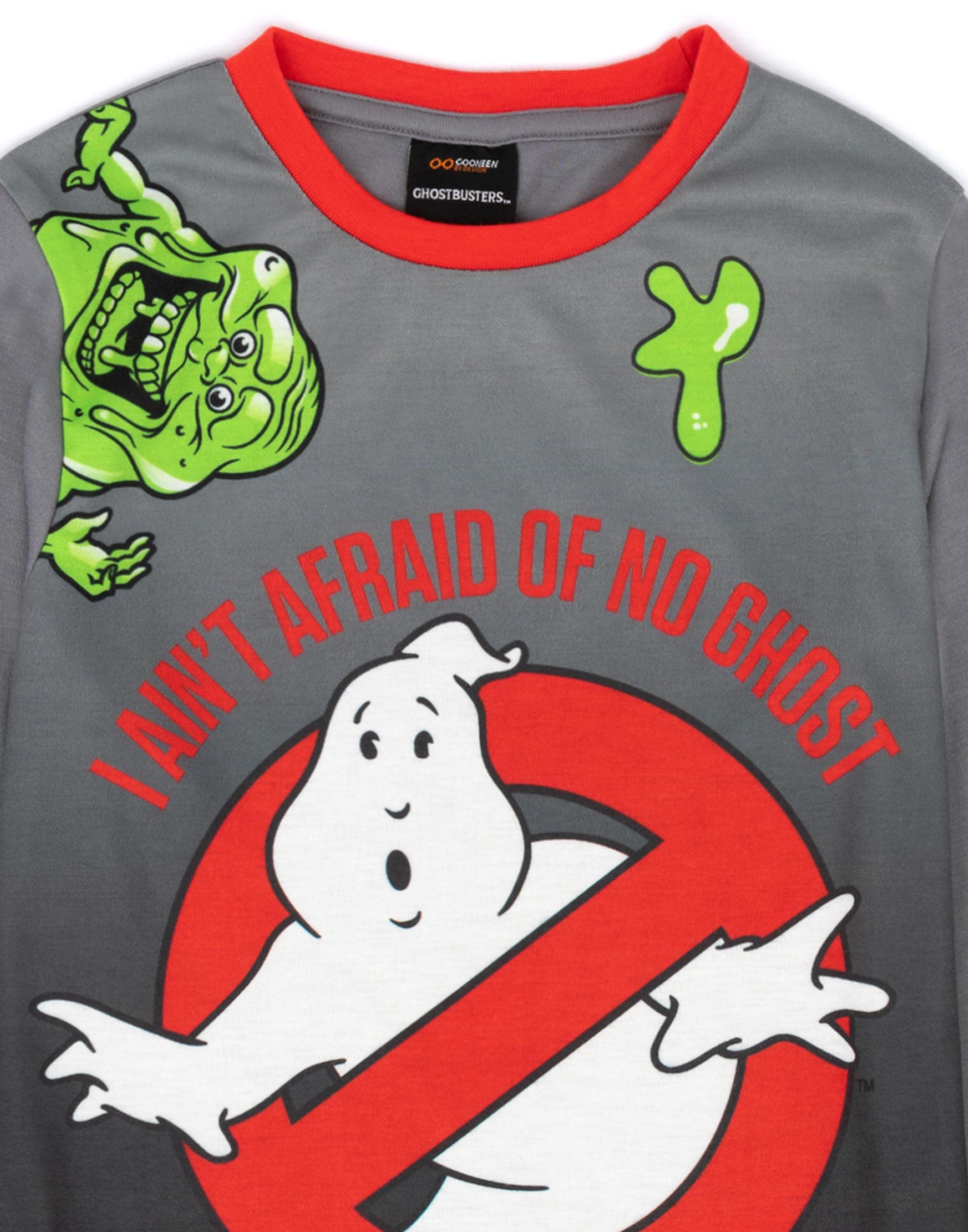Ghostbusters Kids Pyjamas | Boys Girls Grey Black Ghosts T-Shirt Long Length Bottoms Pjs | Childrens Movie Merchandise