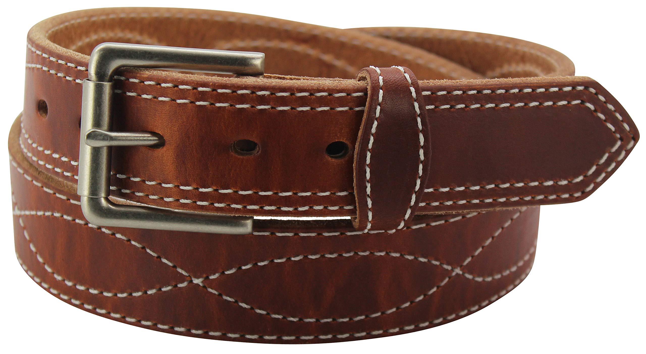 Buy Men's Leather Belt Figure 8 Stitched Heavy Duty Premium Belts