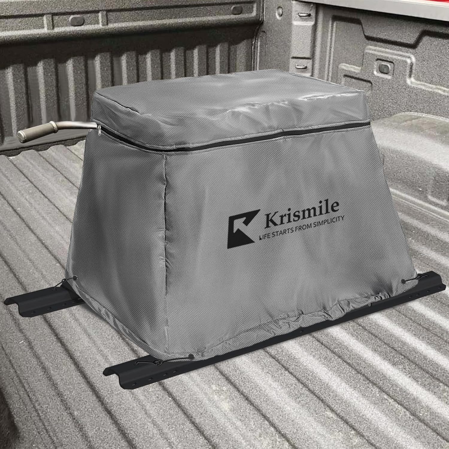 5th Wheel Hitch Cover with Plush Lining,Heavy Duty Waterproof UVproof Fifth Wheel Trailer Hitch Cover Fits 15K-26K 5th Wheel Hitch.(Only Cover,Grey) 24"L x 24"W x 18.5"H Grey