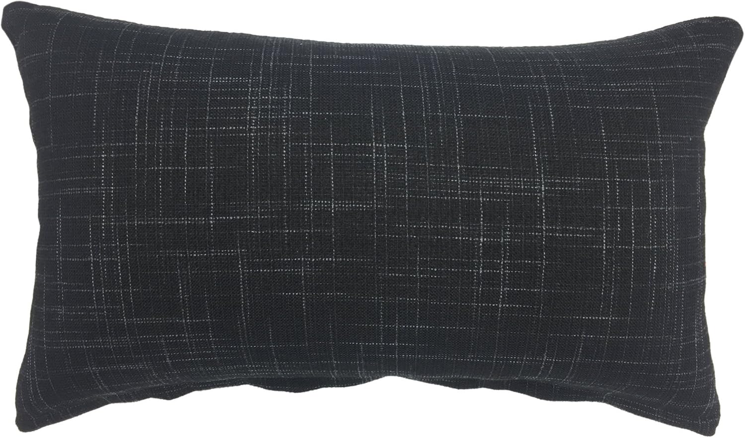 YOUR SMILE Solid Color Oblong Rectangle Decorative Cotton Linen Throw Pillow Case Cushion Cover Lumbar Pillowcase for Couch Sofa Bed,12 x 20 Inches,Black