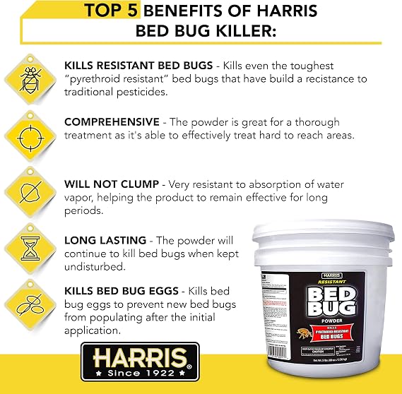HARRIS Bed Bug Killer Powder, 5lb
