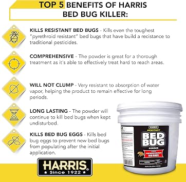 HARRIS Bed Bug Killer Powder, 5lb