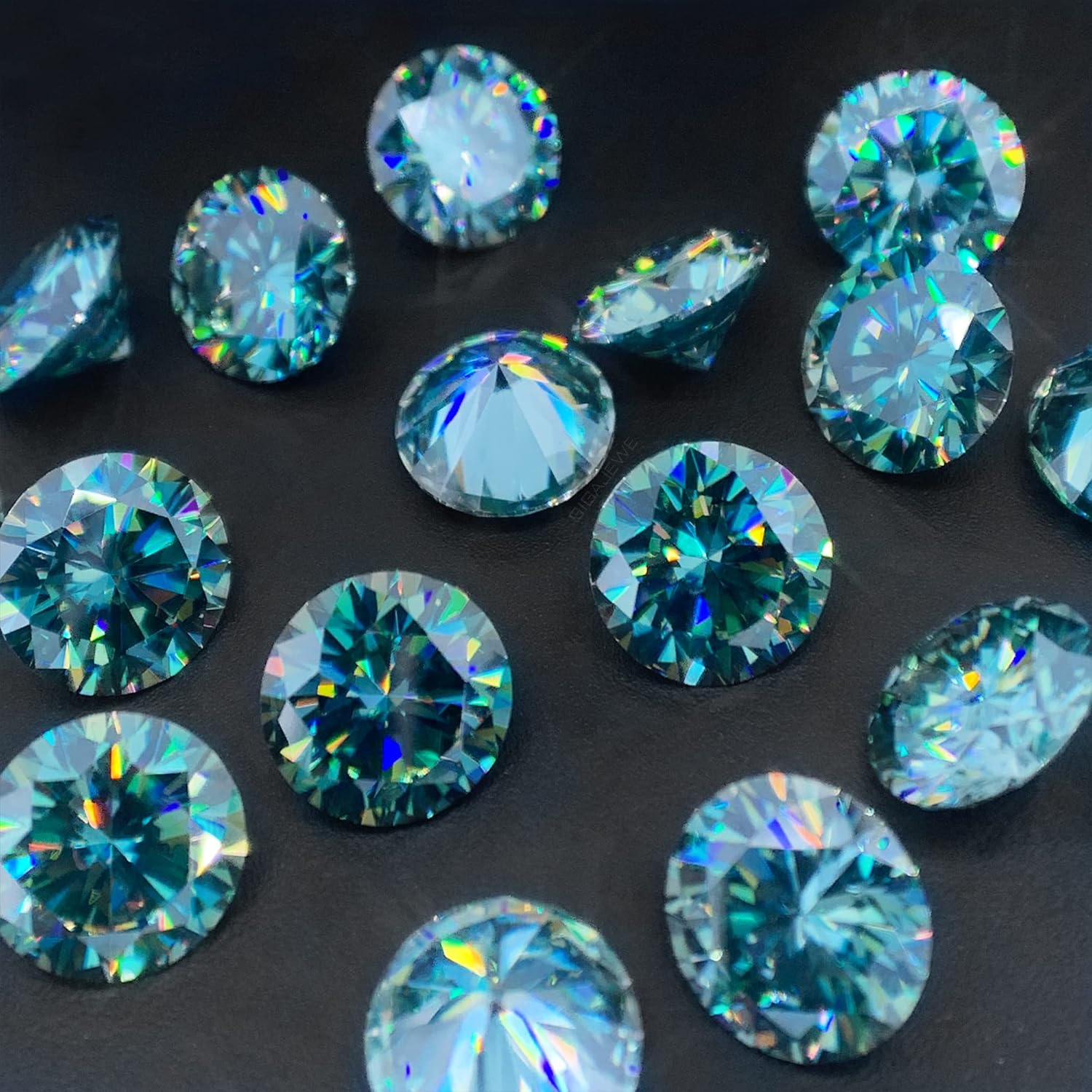 6.5mm 1.0ct VVS1 Blue Green Moissanite Round Excellent Cut Moissanite Loose Gemstones for Jewelry Making - Image 8
