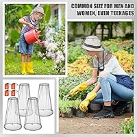 Vista 4 de HESTYA Paquete de 4 mosquiteros de malla para cabeza, cara, cuello, mosquitera, capucha de insectos y mosquitos, red que no se ve con bolsas