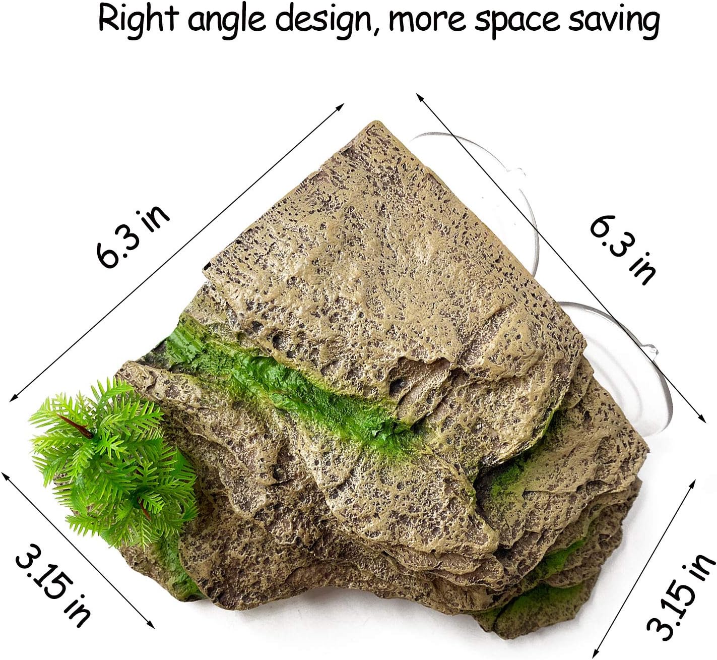 Turtle Basking Platform with Suction Cups Tortoise Climbing Step Ledge Aquarium Ornament Rock Tortoise Floating Dock Resting Basking Terrace for Turtles Frogs Newts Amphibians Reptile - Image 3