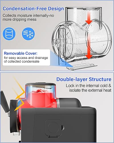 Miniatura 7 de Máquina de granizado 2 en 1 y máquina para hacer helados, 6 modos para batidos, batidos, cócteles, margarita y helado, tanque de doble capa, con