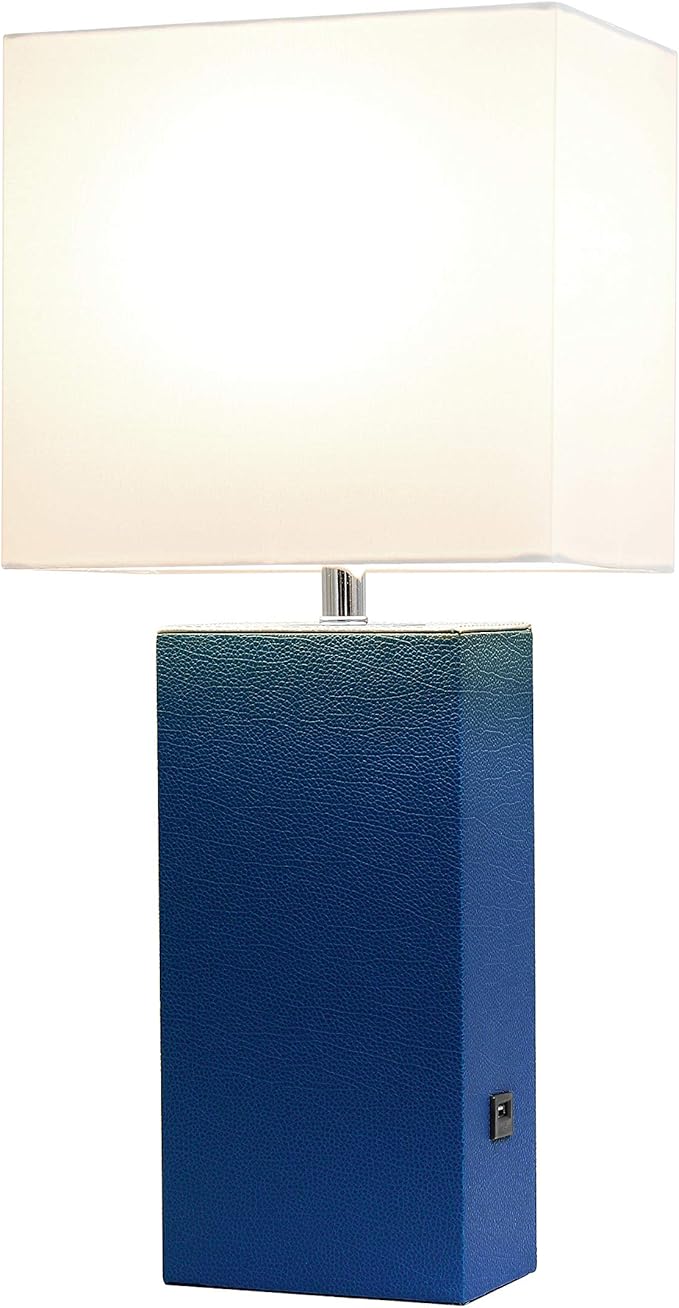 Lámpara de Mesa Elegant Designs LT1053-BLU-LB con USB y Bombilla LED, Azul miniatura 7