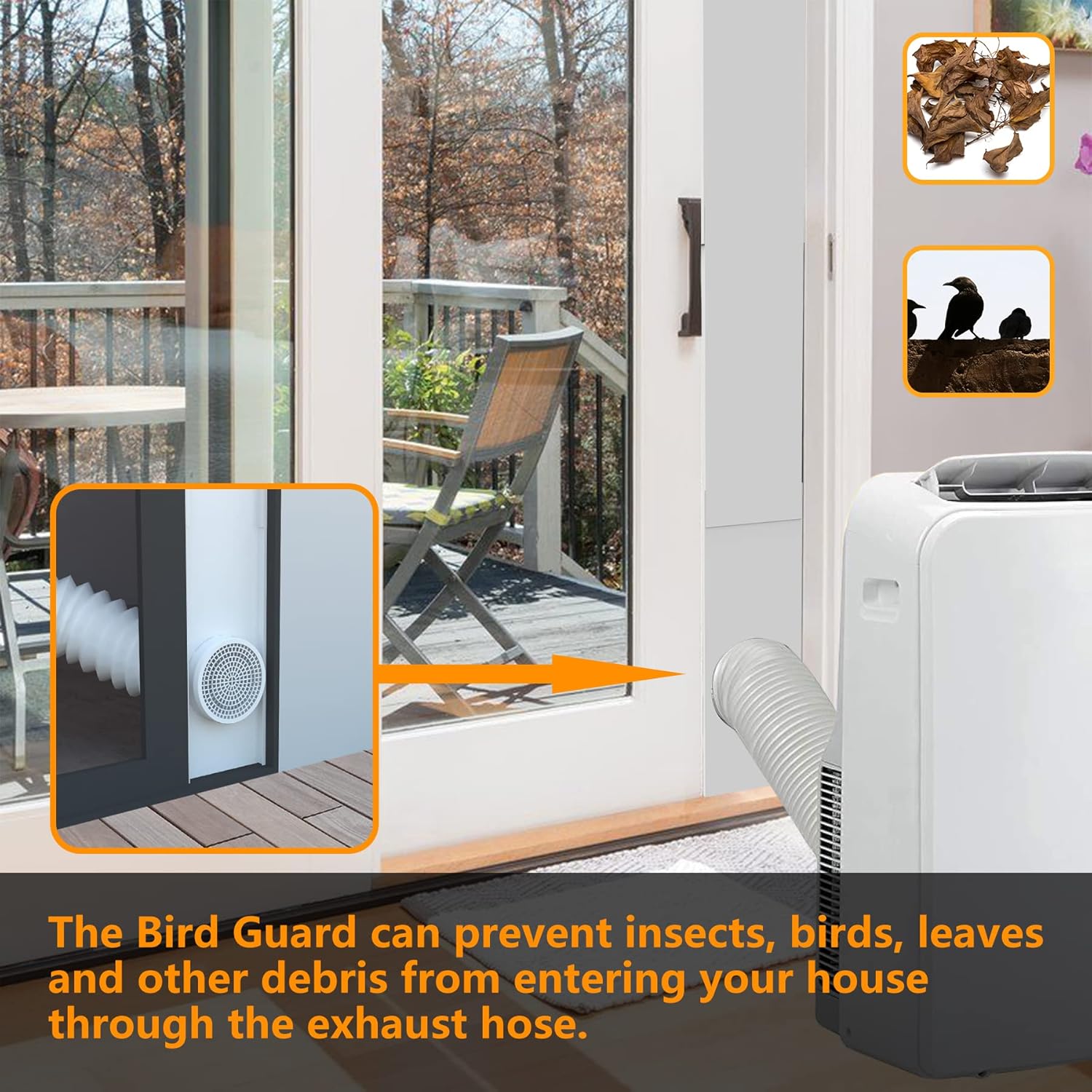 LBG Products Portable Air Conditioner Sliding Door Kit,Adjustable Length Sealing Plates Up to 90 inches,Sliding Door AC Vent Kit for Exhaust Hose, Universal for Ducting with 5 inches Diameter