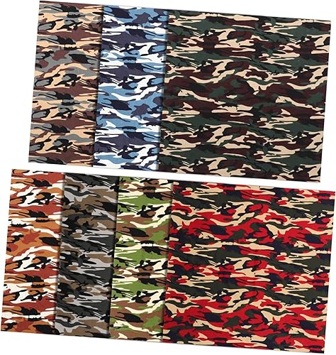 Juego de 7 piezas de parches de camuflaje, tela de costura para manualidades, tela Costura para coser camuflaje, tela de costura de cuartos gruesos,