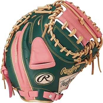 Rawlings 野球グローブ ピンク/グリーン Rawlings 野球グローブ ピンク