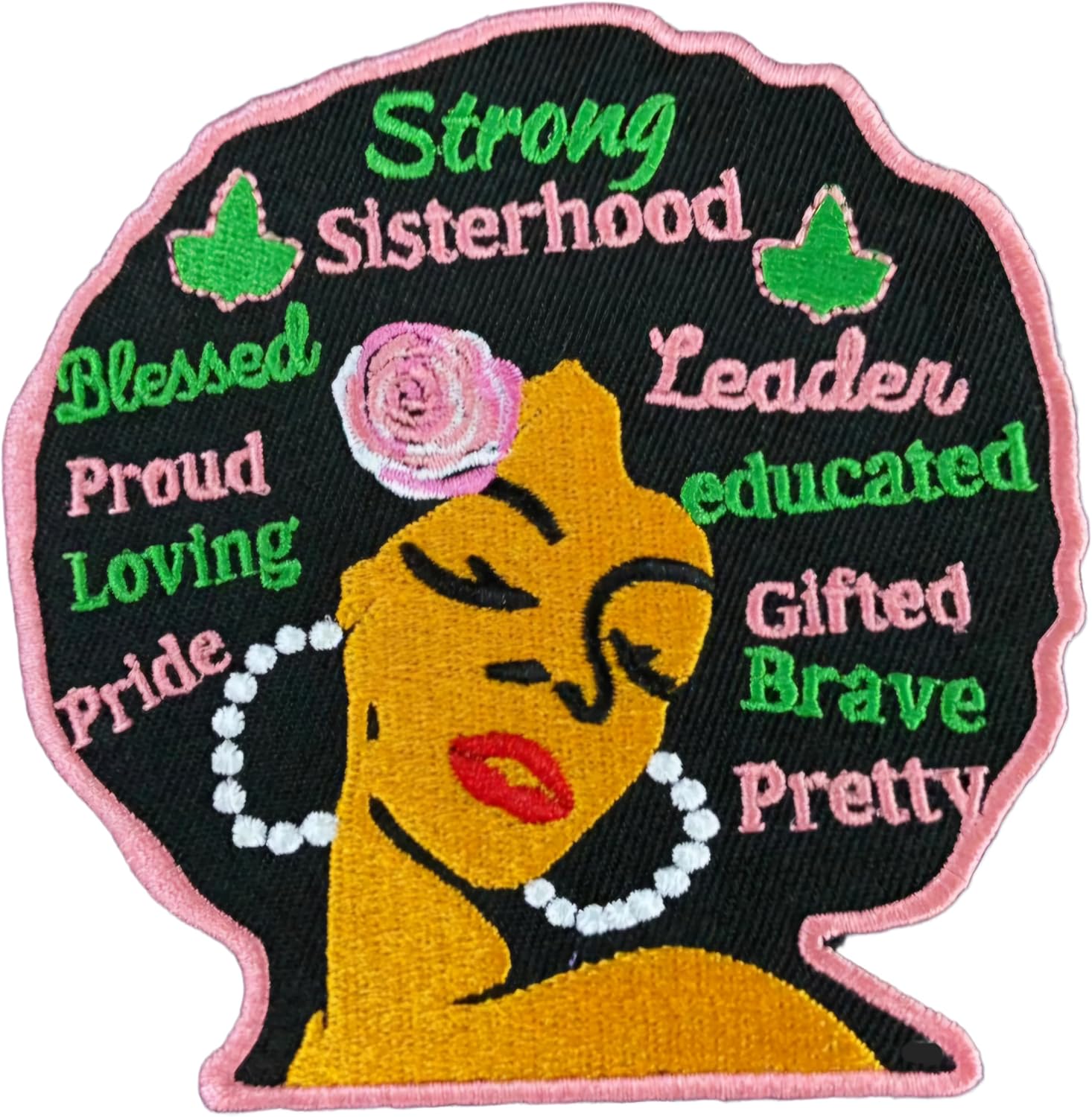 Natural Hair locs Girl Patch to Iron or sew on for All Fabrics | Beautiful Black Girl Fabric Applique Hair Sticker to Iron on for Clothing and Backpacks | 4""x3.5 inches (loc'd up)