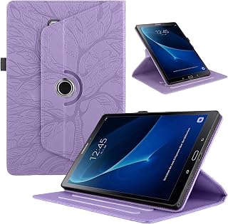 Hülle für Samsung Galaxy Tab A6 10.1 Zoll 2016 SM-T580/T585, Premium PU Leder Multi-Winkel 360 Grad Drehbare Leichte Schutzhülle, Rotating Case Cover mit Stand Funktion - Lila