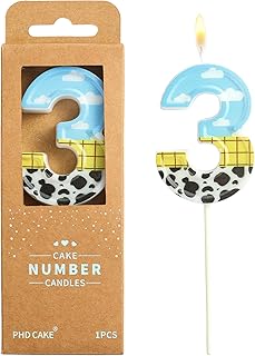PHD CAKE 2.76 Inch Number 3 Toy Inspired Birthday Candles, Cartoon Story Number Candles, Cake Number Candles, Party Celebration, Style Candle