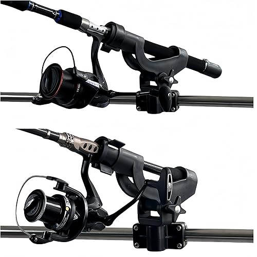 Miniatura 5 de Caña de pescar de plástico giratoria ajustable 3 soporte barco canoa remo kit kayak lateral varilla soporte