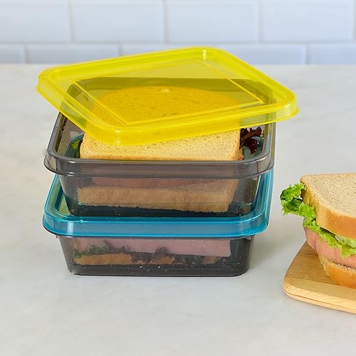 Miniatura 4 de Youngever Paquete de 3 recipientes para sándwich para lonchera, contenedores reutilizables para almacenamiento de alimentos, recipientes de