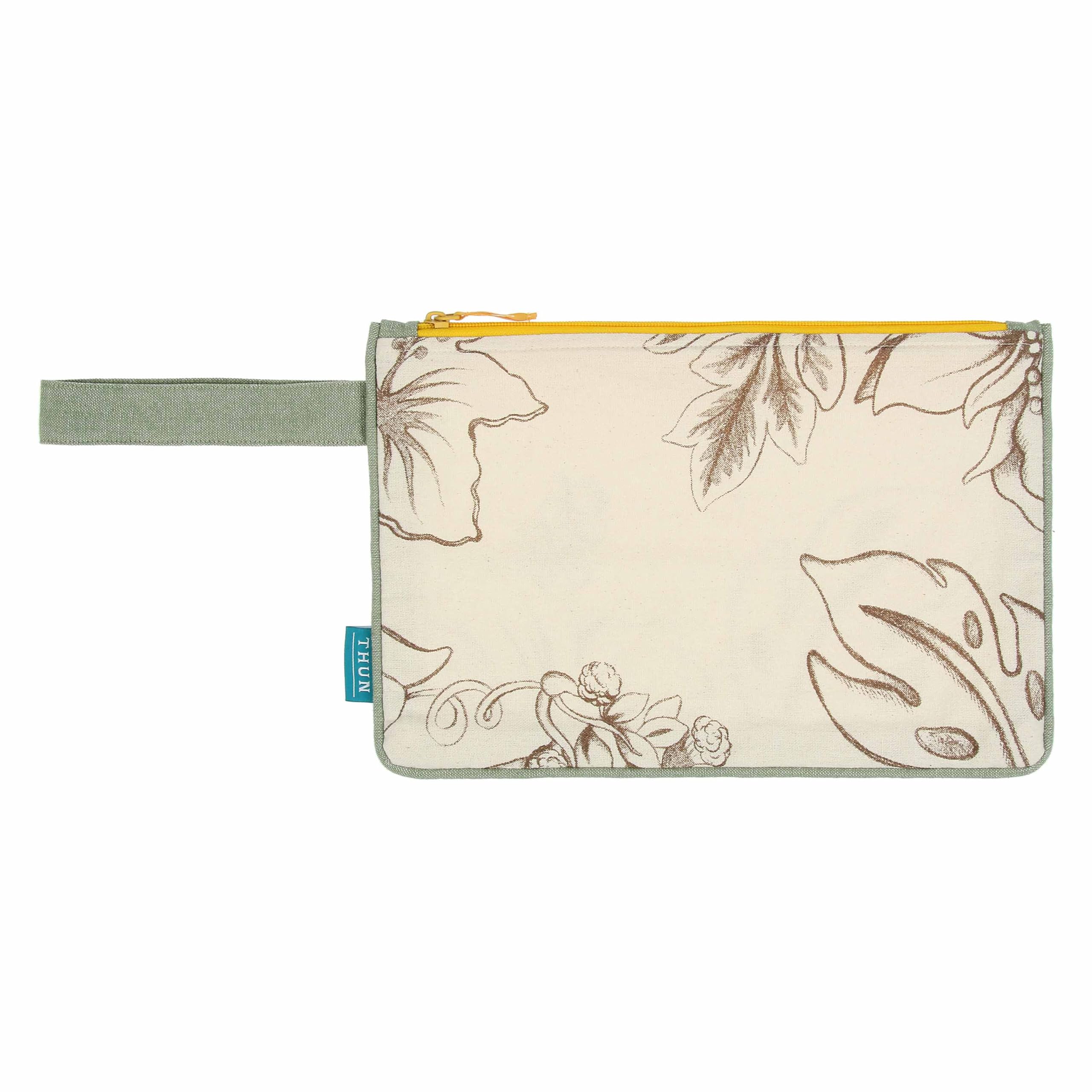 THUN - Set borsa, pochette e telo mare Eleganza Esotica - 100% cotone, "90x170cm, borsa 40x40, pochette 25X30"
