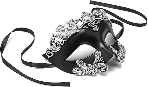 Miniatura 2 de Máscara de mascarada para hombre, máscara veneciana romana griega para Mardi Gras, baile de máscaras, Halloween, fiesta de graduación
