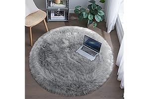 Round Fluffy Faux Fur Rug