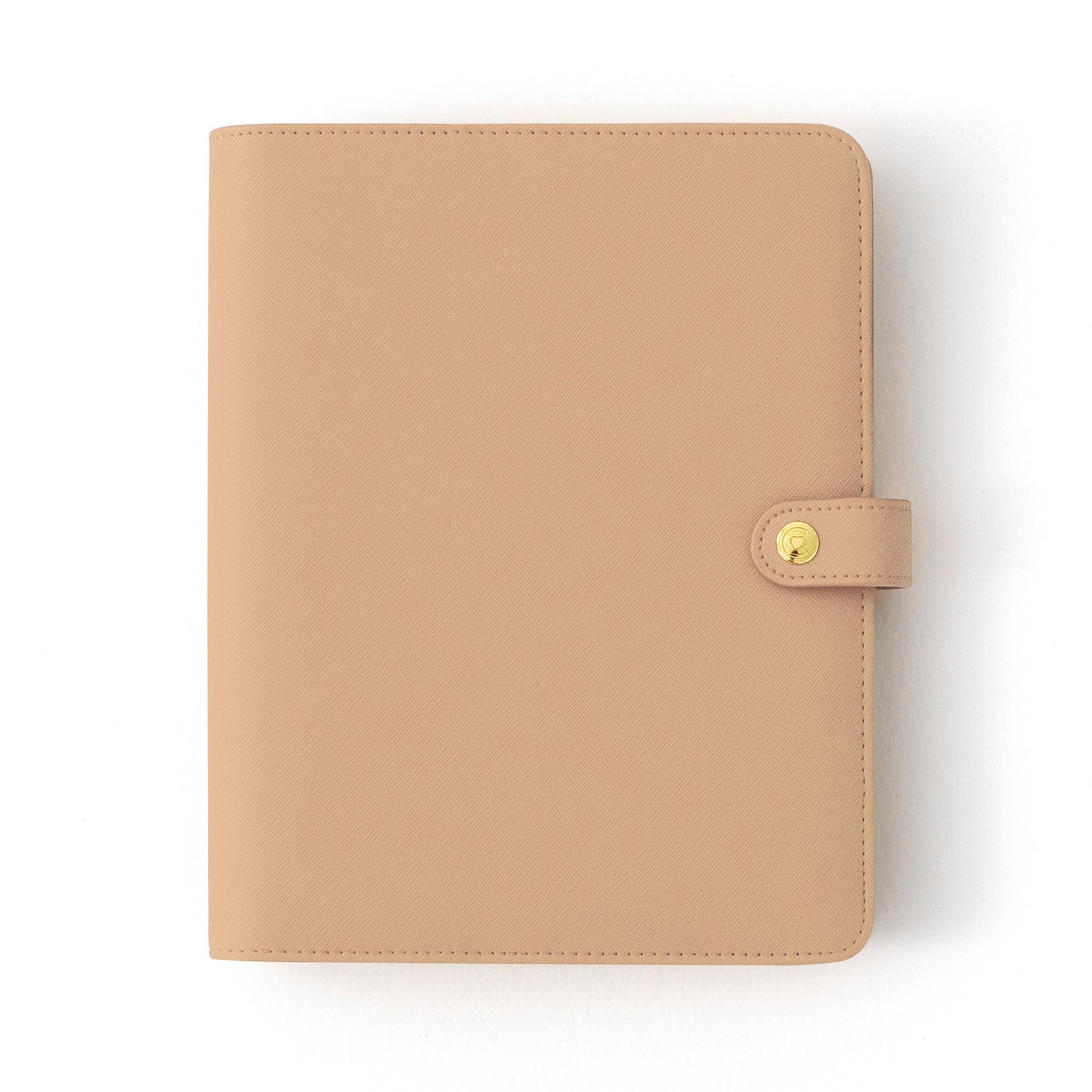 CHARUCA | Agenda de Anillas Sin Fecha con Pack Recambio de Agenda sin fecha+notas + Bloc Notas - Papel A5 120 Grs, Set Pegatinas, 7 Separadores, Regla Separadora, Medidas 22X16 cms. Mocca.