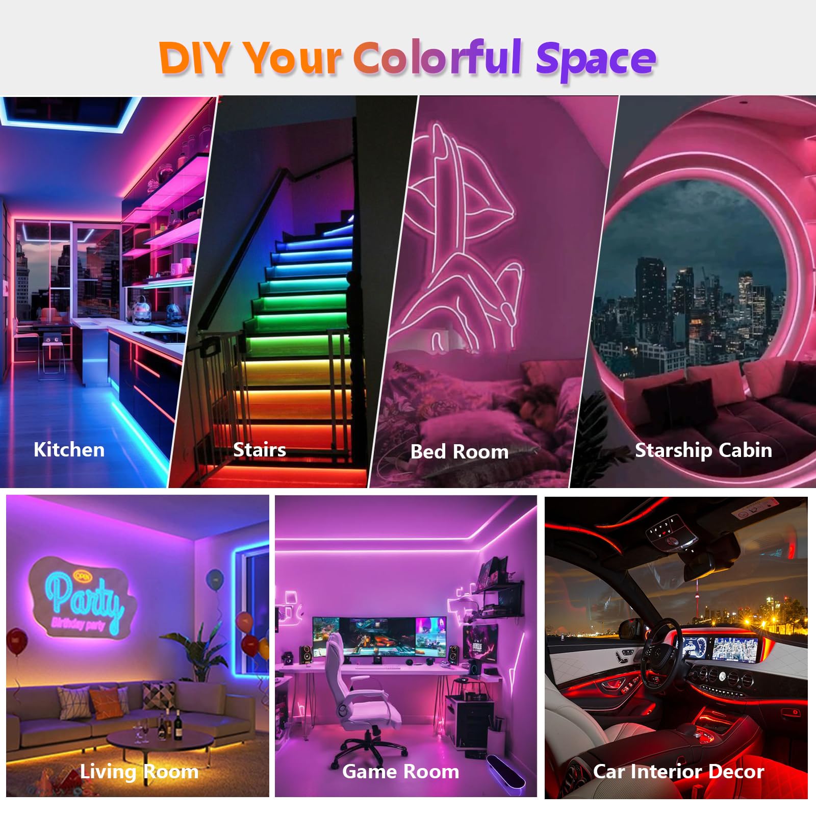 Striscia Led RGB 5 Metri COB, Fancy LED TV Retroilluminazione Intelligente App Telecomando Control,840LED/m 24V Music Sync Bluetooth Luci Strisce LED Adesive Colorate per Camera,Feste,Gaming