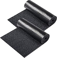 Vista 17 de Nuanchu 2 rollos grandes de tapetes semiacabados para exteriores, de 16 x 79 pulgadas, tapete para puerta estrecha, antideslizante, impermeable, Café