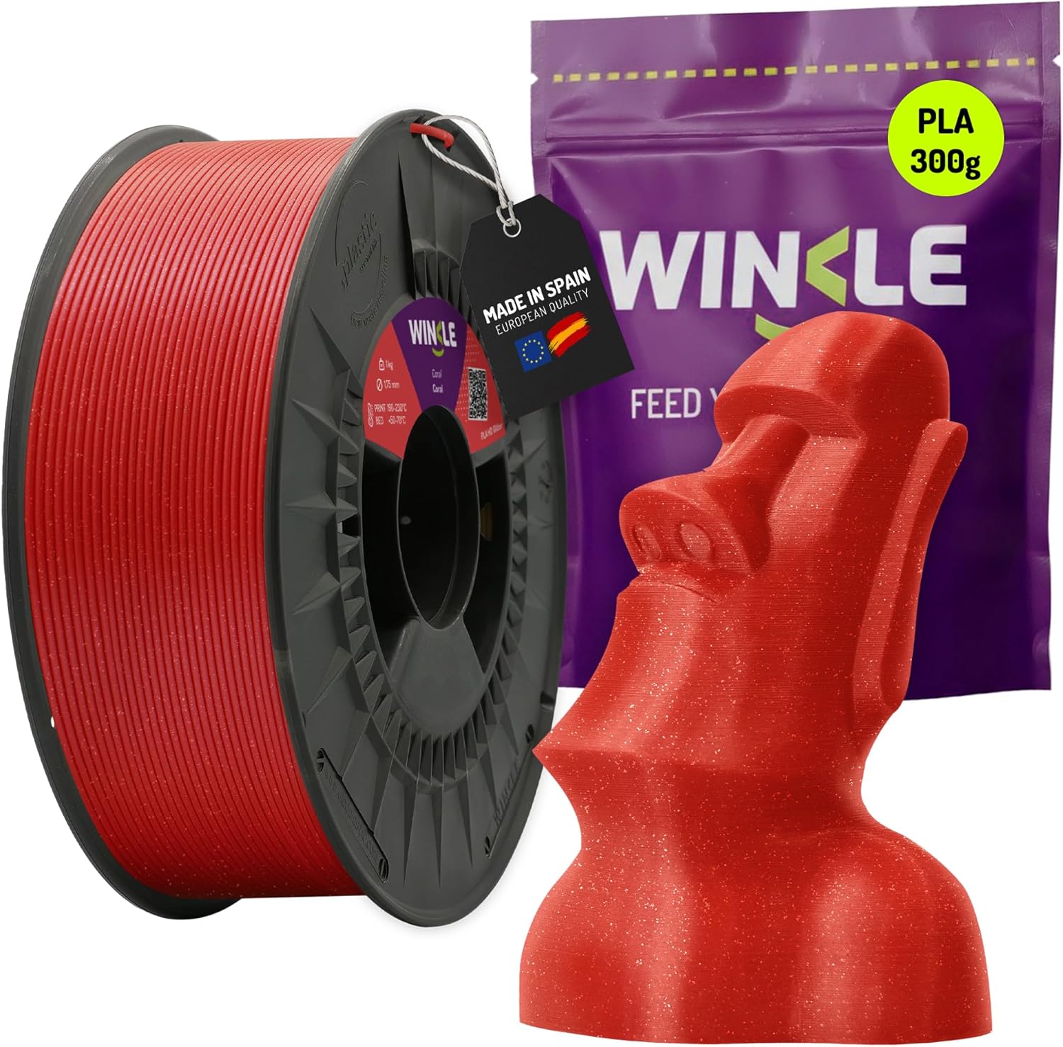 Winkle HD Glitter PLA Filament Military Green | 1.75mm 1kg | Green PLA | Glitter Appearance