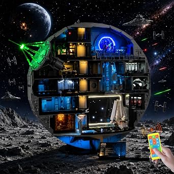 Nitemode RC Light Kit Compatible with Lego 75419 Death Star Building Set | Upgraded Remote Control & Multi-Mode Dimming & Zonal Lighting NOT Included 75419 Set