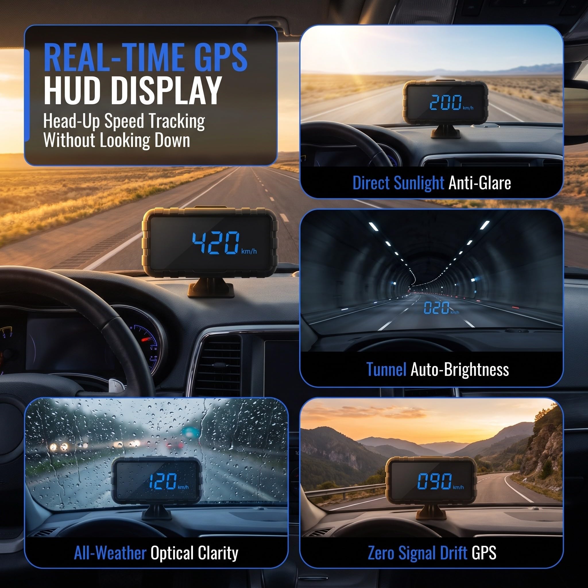 Gatuida Velocímetro digital para coche, pantalla de visualización de