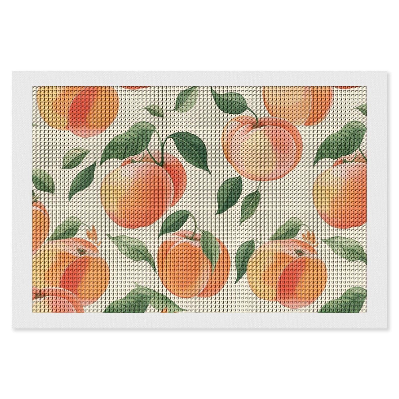NONHAI Diamond Painting Kits for Adults - DIY Diamond Art Kits for Beginners - Full 5D Paint Drill Diamond Dots Paintings- Peach Diamonds Pictures Gem Art and Craft Wall Decor 8"x12"