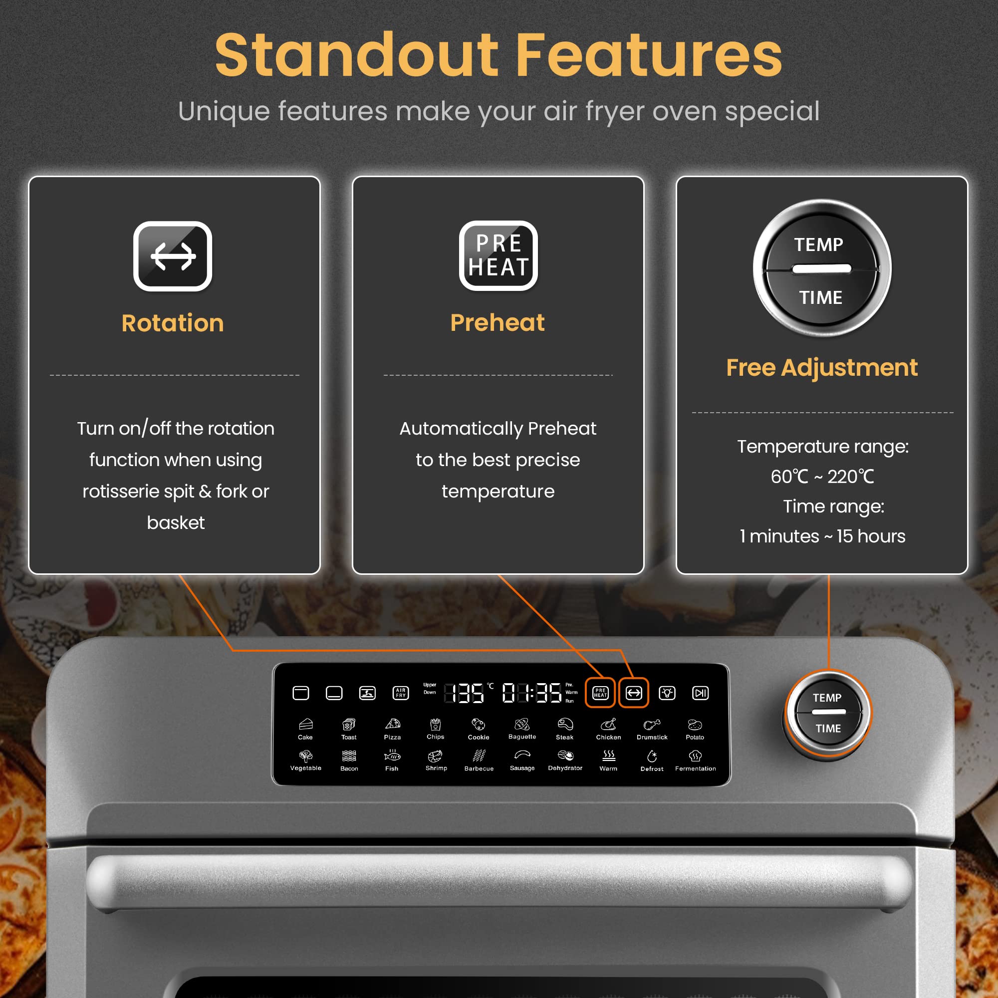 Hauswirt Air Fryer Oven 25 Litre Extra Large, Countertop Convection