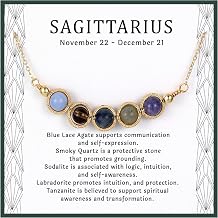 Zodiac Necklaces for Women, Natural Healing Crystal Zodiac Necklace Gifts Handmade Gemstone Beads Choker Necklace for Women Spiritual Astrology Jewelry Birthday Gifts