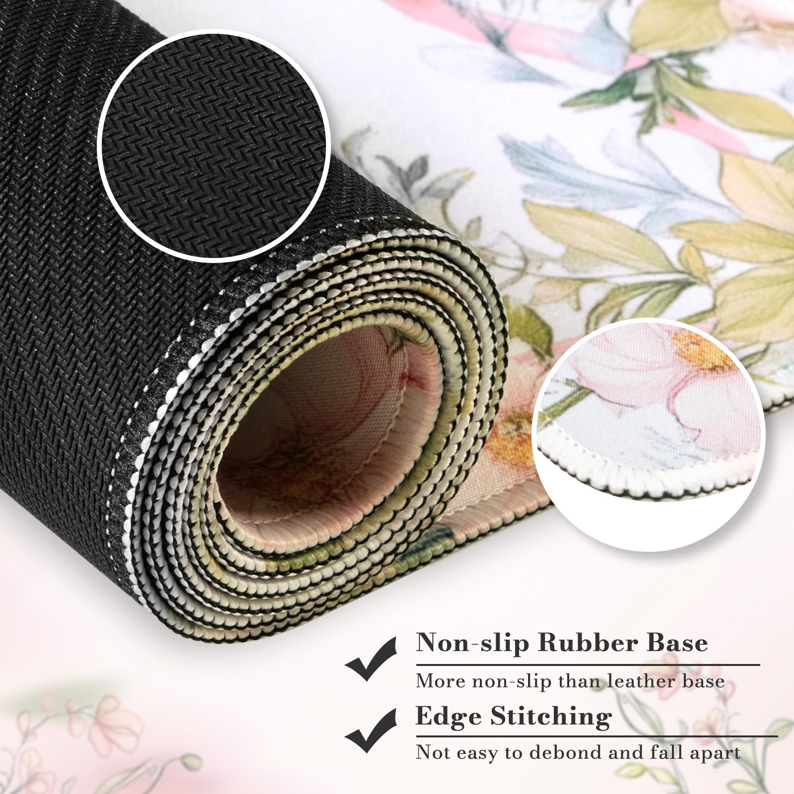 HAOCOO Cute Desk Mat, Keyboard Mats for Desk, XXL Mouse Pad with Non-Slip Rubber Base, Desk Pad Mat with Stitched Edges, Computer mats for Desktop, Desk Pad Protector (Sweet Heart)