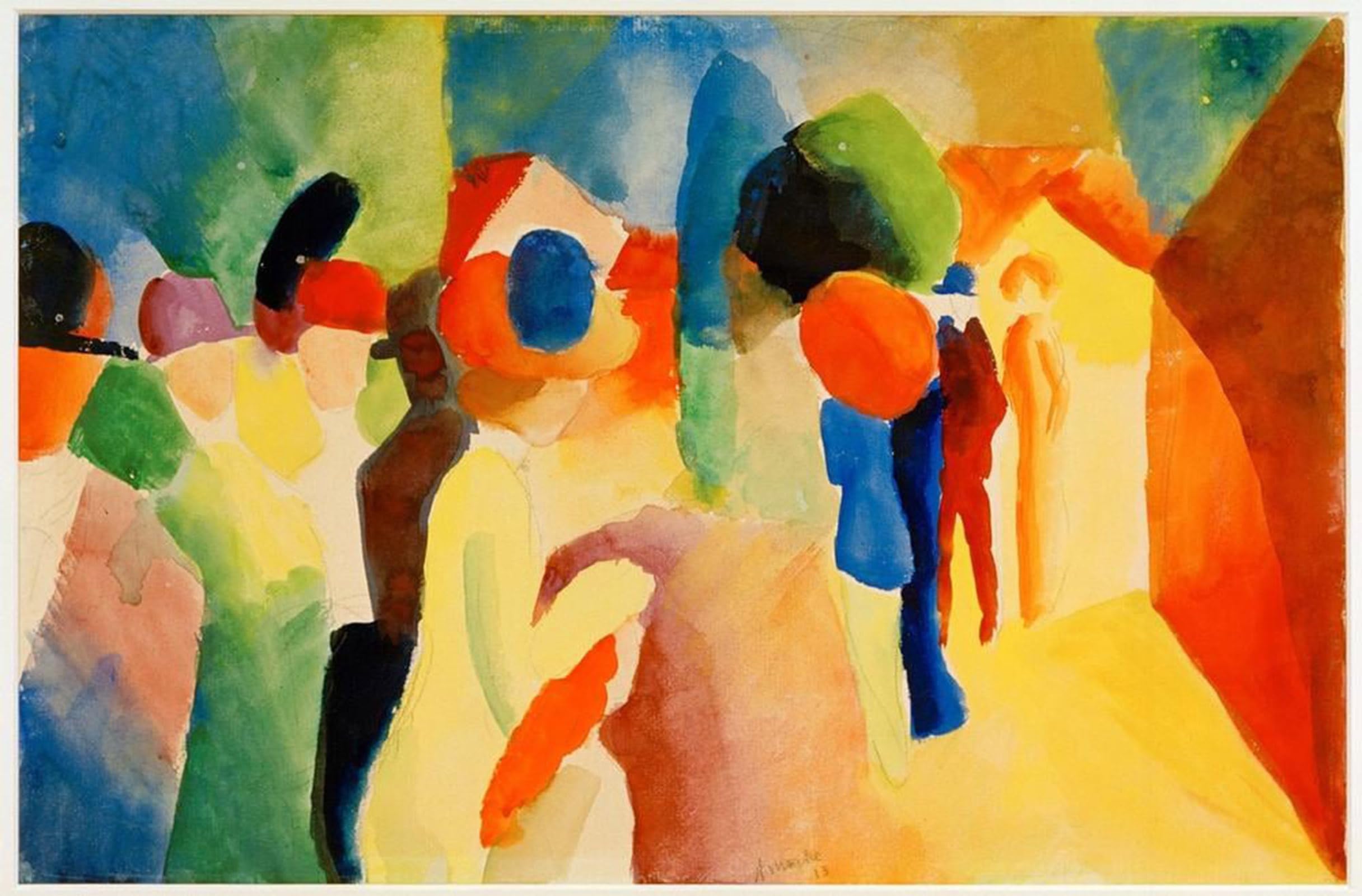 ARTXLXXBN Famous Art Print Poster Vintage Wall Art with Yellow by August Macke Canvas Art Poster for Home Decor 60x90cm