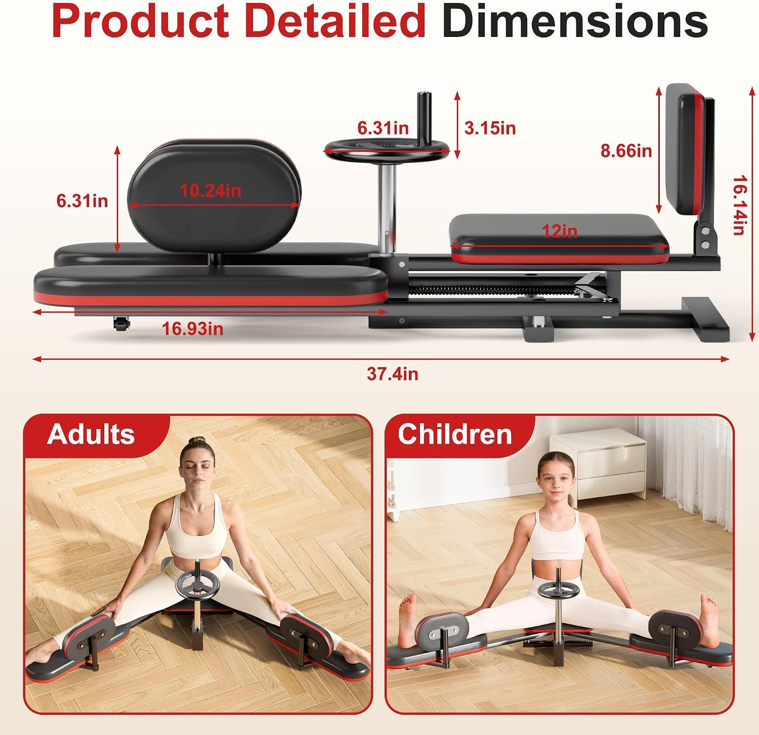 TDH Leg Stretcher, 220LBS Stretcher Machine,200° Adjustable Split Machine, Flexibility Stretching Equipment to Relieving Leg Muscl,Exercise for Everyone