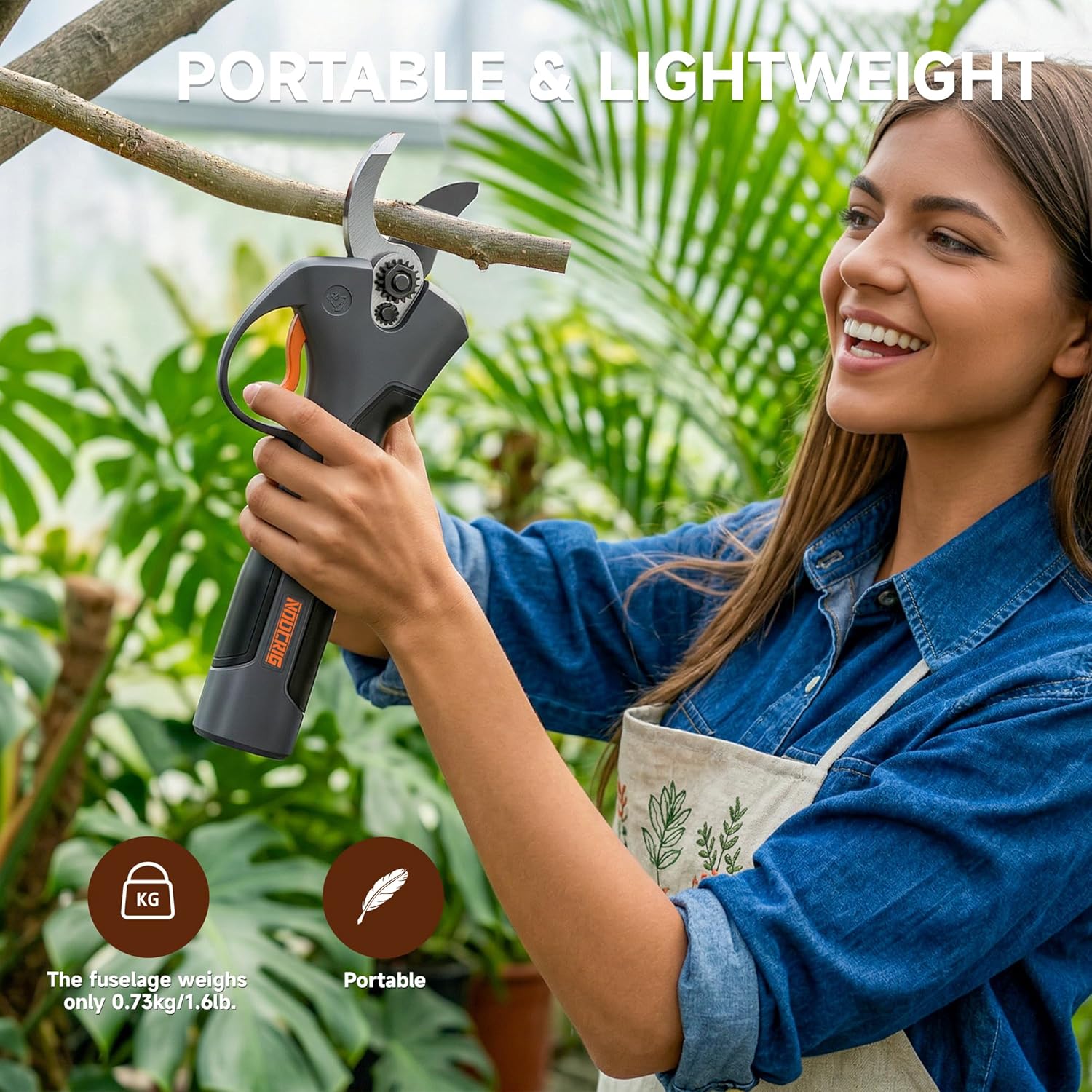 Electric Pruning Shears – 7.2V Cordless Pruner with Brushless Motor & SK5 Blade, Anti-Slip Design, Reduce Hand Fatigue, Effortless Trimming for Women & Elderly – Perfect for Yard, Orchard & Garden